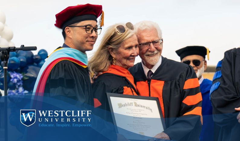 Westcliff University Commencement 2024, Dr. Lee, Arlene Harris, Marty Cooper