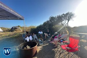 Westcliff University Student Leadership Team camping in San Onofre