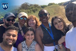 Westcliff University Student Leadership Team hiking on retreat