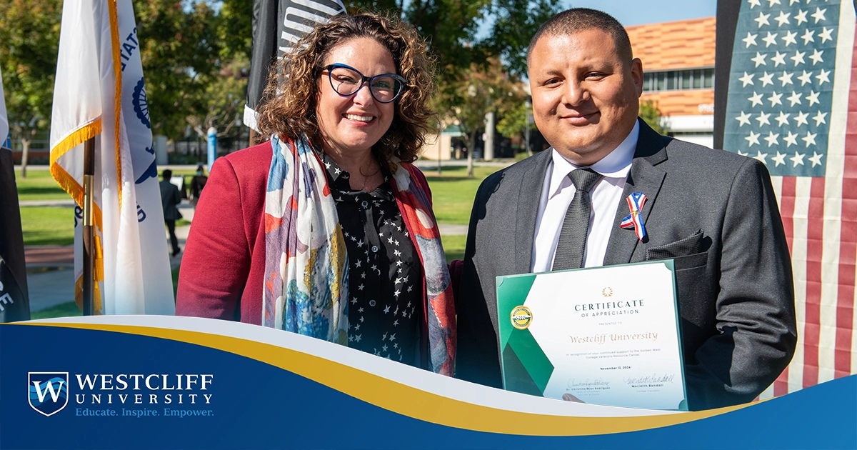 Westcliff University Honored for Excellence in Supporting Veterans in Higher Education