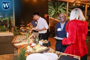 Westcliff University Alumni Holiday Mixer 2024 - buffet dinner is served