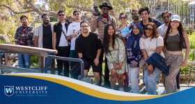 Westcliff University students exploring San Diego waterfront and Balboa Park during a Student Life trip, connecting outside the classroom.